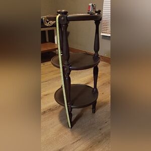 Ethan Allen Dark Wood Three-Tier Shelf